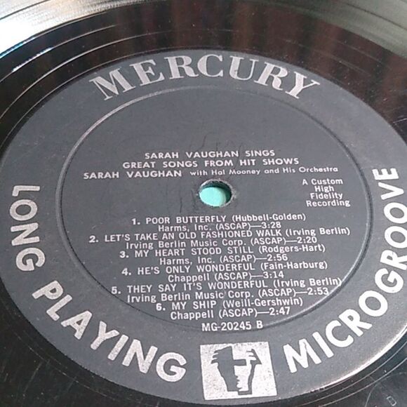 Mercury Vinyl Record Susan Vaughan  Sings Record ONLY - Picture 3 of 5